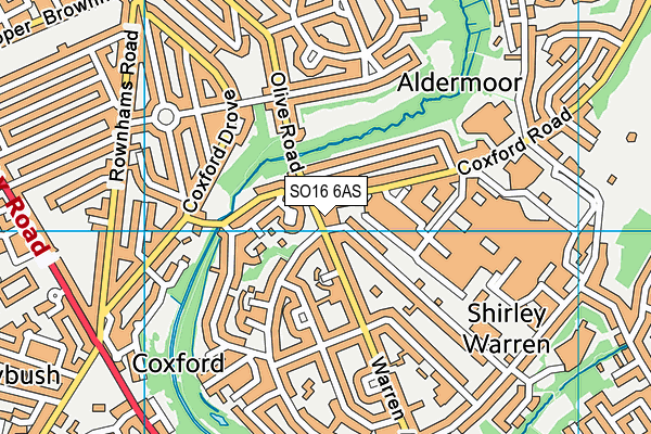 SO16 6AS map - OS VectorMap District (Ordnance Survey)