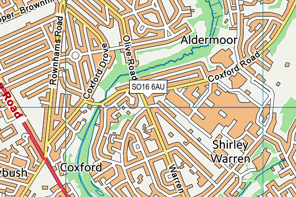 SO16 6AU map - OS VectorMap District (Ordnance Survey)