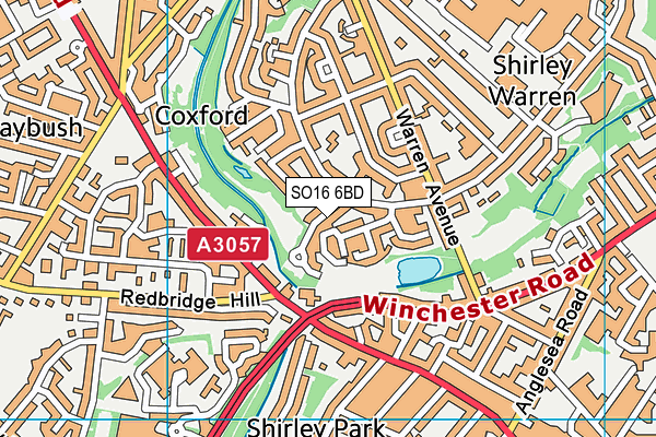 SO16 6BD map - OS VectorMap District (Ordnance Survey)