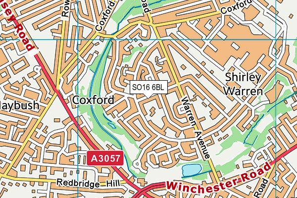 SO16 6BL map - OS VectorMap District (Ordnance Survey)