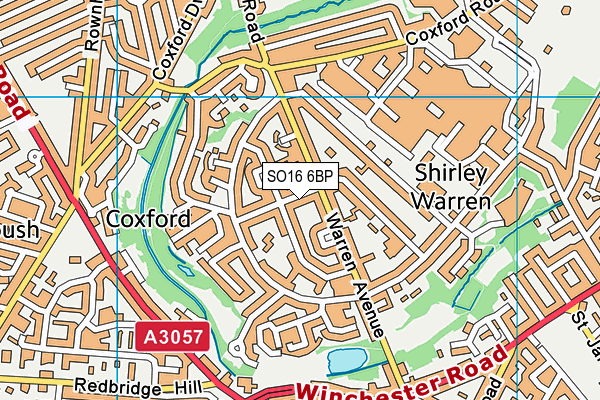 SO16 6BP map - OS VectorMap District (Ordnance Survey)