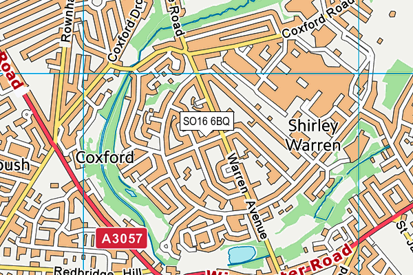 SO16 6BQ map - OS VectorMap District (Ordnance Survey)