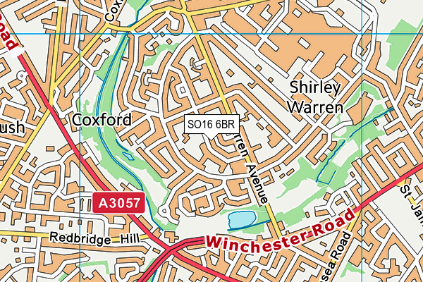 SO16 6BR map - OS VectorMap District (Ordnance Survey)