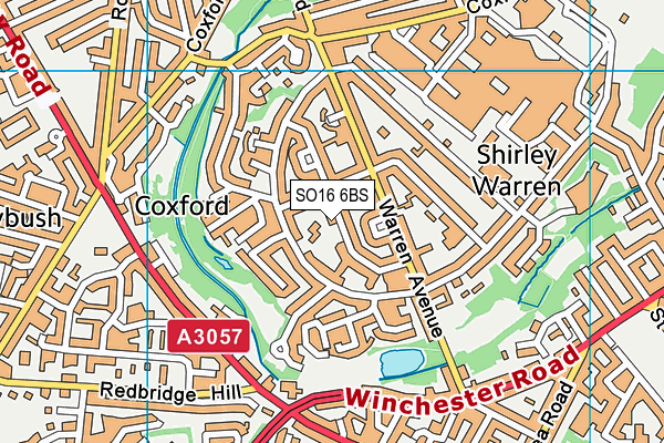 SO16 6BS map - OS VectorMap District (Ordnance Survey)