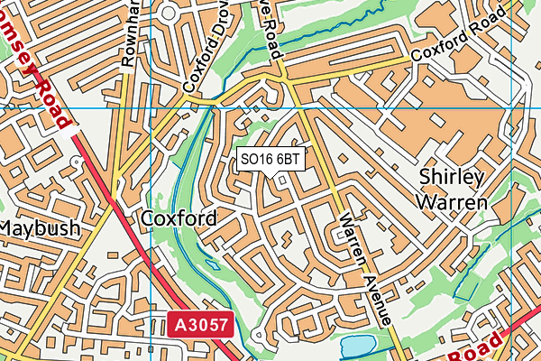 SO16 6BT map - OS VectorMap District (Ordnance Survey)