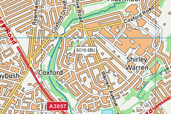 SO16 6BU map - OS VectorMap District (Ordnance Survey)