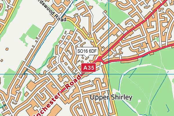 SO16 6DF map - OS VectorMap District (Ordnance Survey)