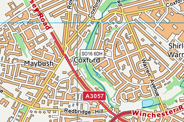 SO16 6DH map - OS VectorMap District (Ordnance Survey)