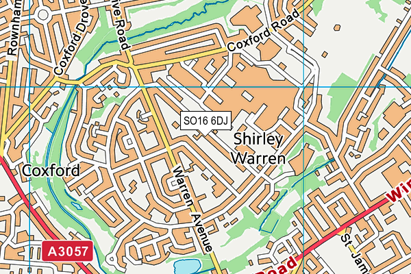 SO16 6DJ map - OS VectorMap District (Ordnance Survey)