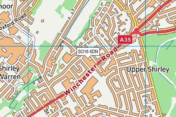 SO16 6DN map - OS VectorMap District (Ordnance Survey)