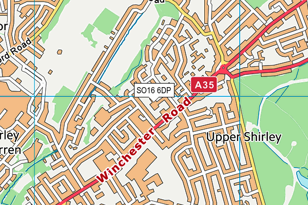 SO16 6DP map - OS VectorMap District (Ordnance Survey)