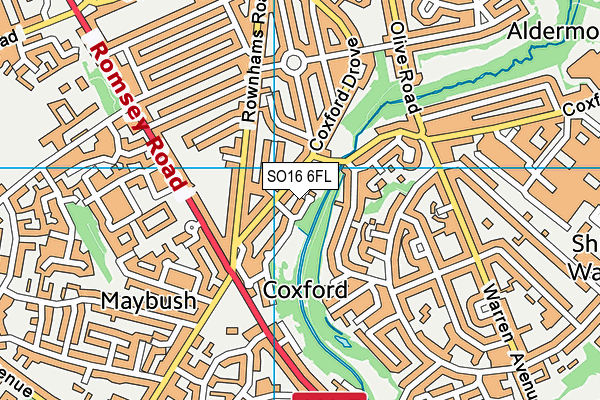 SO16 6FL map - OS VectorMap District (Ordnance Survey)