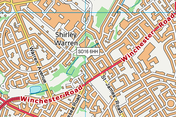 SO16 6HH map - OS VectorMap District (Ordnance Survey)