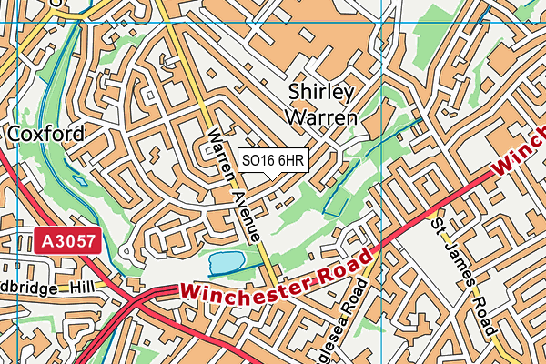 SO16 6HR map - OS VectorMap District (Ordnance Survey)