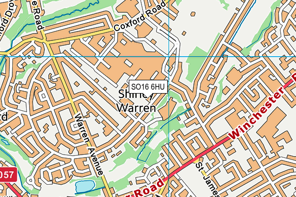 SO16 6HU map - OS VectorMap District (Ordnance Survey)