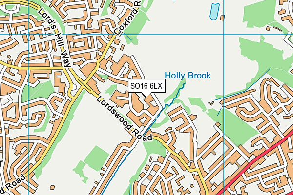 SO16 6LX map - OS VectorMap District (Ordnance Survey)