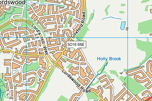 SO16 6NE map - OS VectorMap District (Ordnance Survey)
