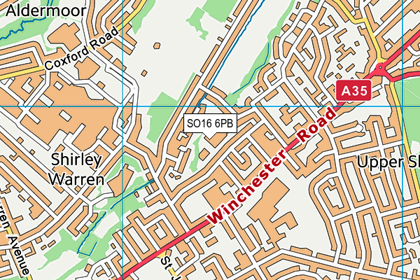 SO16 6PB map - OS VectorMap District (Ordnance Survey)