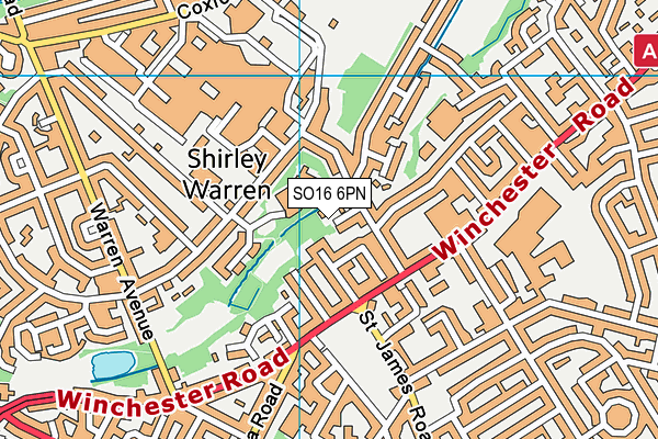 SO16 6PN map - OS VectorMap District (Ordnance Survey)