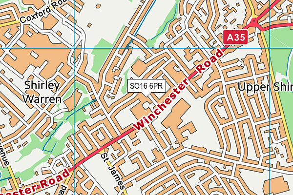 SO16 6PR map - OS VectorMap District (Ordnance Survey)