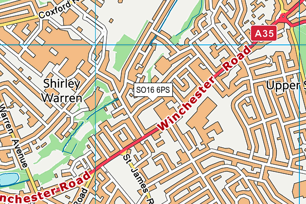 SO16 6PS map - OS VectorMap District (Ordnance Survey)