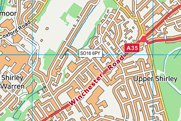 SO16 6PY map - OS VectorMap District (Ordnance Survey)