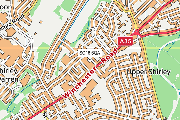 SO16 6QA map - OS VectorMap District (Ordnance Survey)
