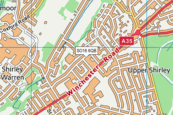 SO16 6QB map - OS VectorMap District (Ordnance Survey)