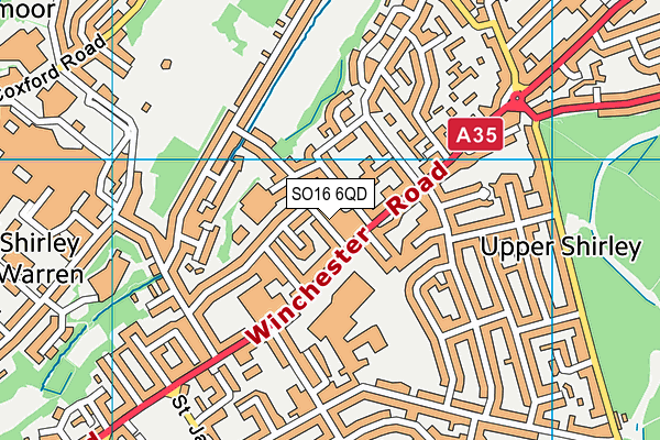 SO16 6QD map - OS VectorMap District (Ordnance Survey)