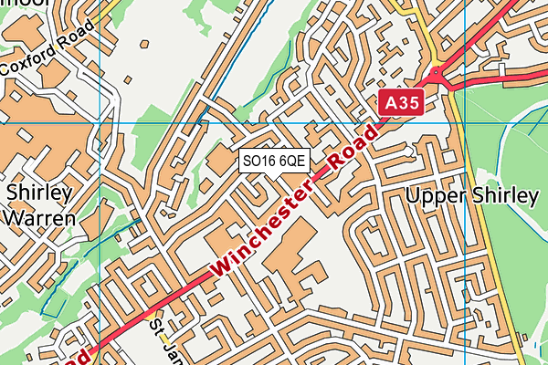 SO16 6QE map - OS VectorMap District (Ordnance Survey)