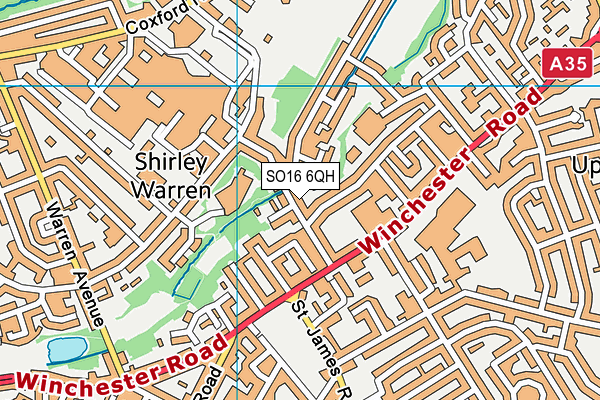 SO16 6QH map - OS VectorMap District (Ordnance Survey)