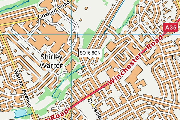 SO16 6QN map - OS VectorMap District (Ordnance Survey)