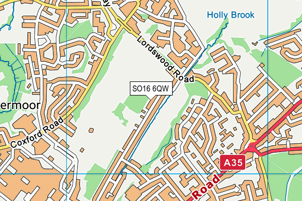 SO16 6QW map - OS VectorMap District (Ordnance Survey)