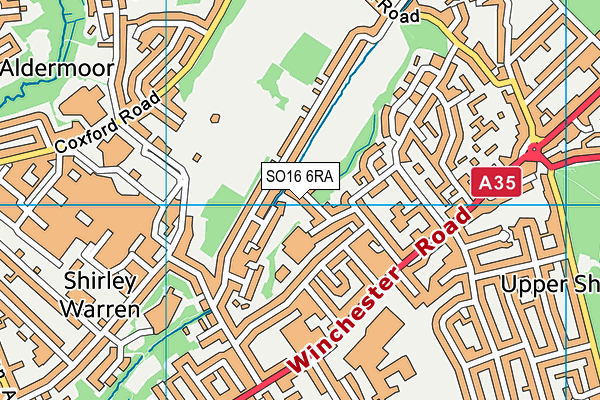 SO16 6RA map - OS VectorMap District (Ordnance Survey)