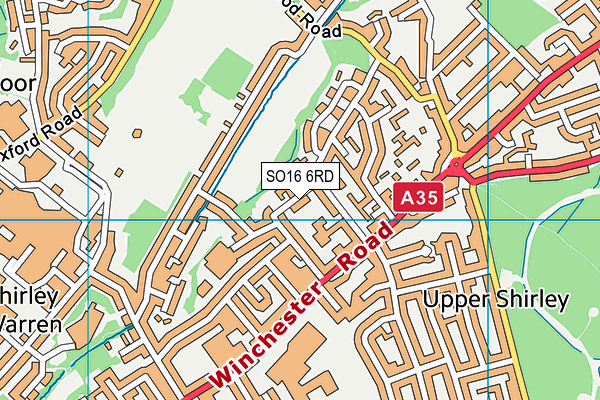 SO16 6RD map - OS VectorMap District (Ordnance Survey)