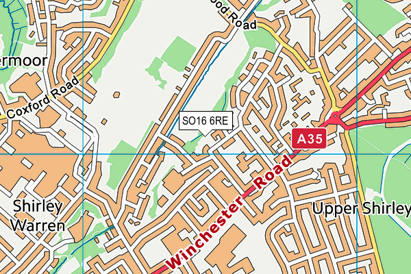 SO16 6RE map - OS VectorMap District (Ordnance Survey)