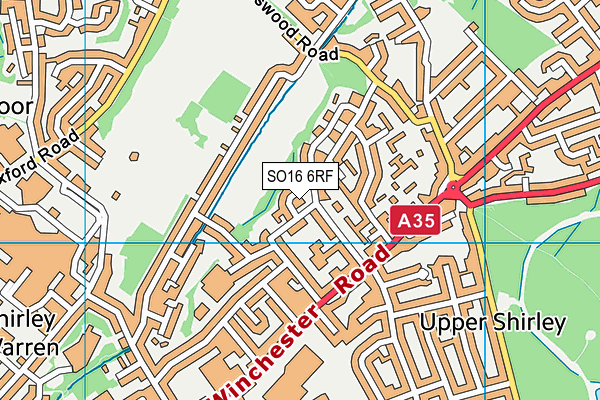 SO16 6RF map - OS VectorMap District (Ordnance Survey)