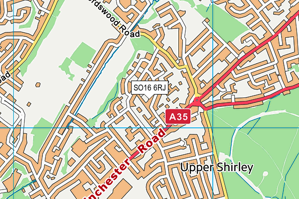 SO16 6RJ map - OS VectorMap District (Ordnance Survey)