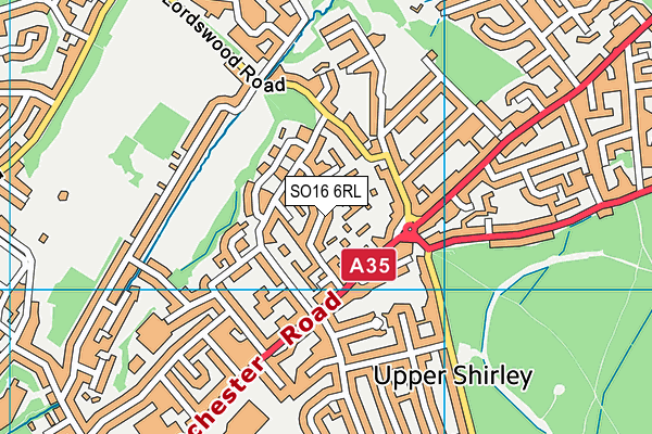 SO16 6RL map - OS VectorMap District (Ordnance Survey)