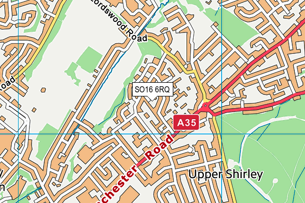 SO16 6RQ map - OS VectorMap District (Ordnance Survey)