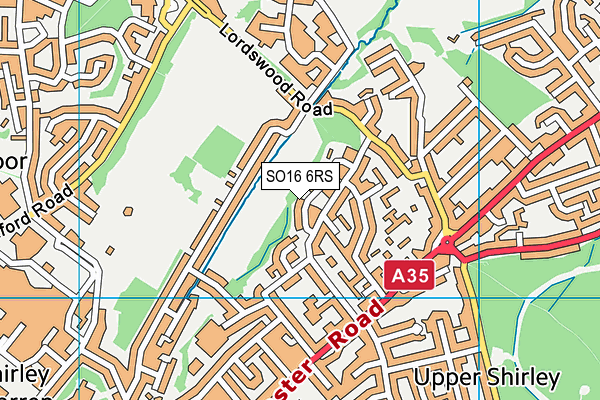 SO16 6RS map - OS VectorMap District (Ordnance Survey)