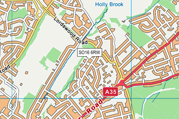 SO16 6RW map - OS VectorMap District (Ordnance Survey)