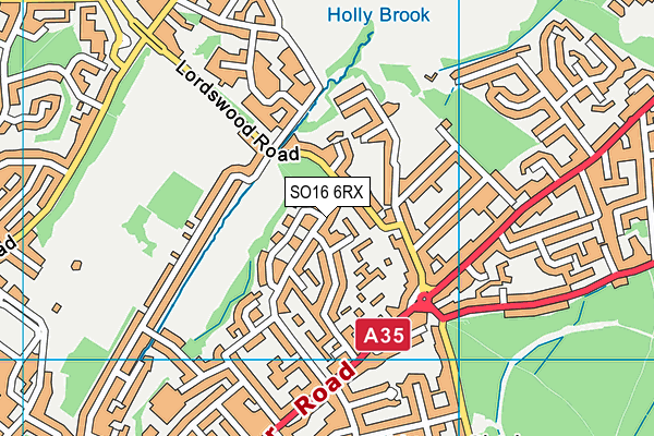 SO16 6RX map - OS VectorMap District (Ordnance Survey)