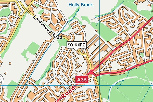 SO16 6RZ map - OS VectorMap District (Ordnance Survey)