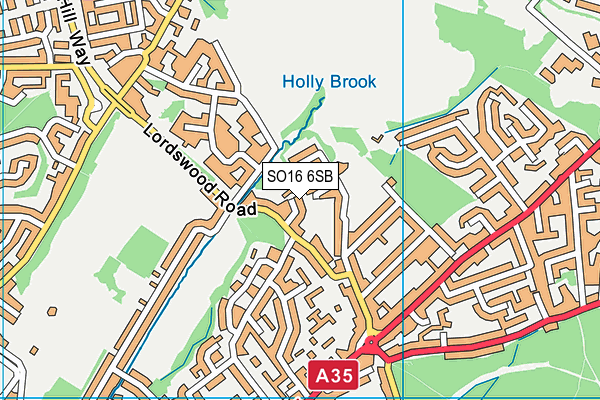SO16 6SB map - OS VectorMap District (Ordnance Survey)