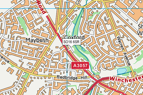 SO16 6SR map - OS VectorMap District (Ordnance Survey)