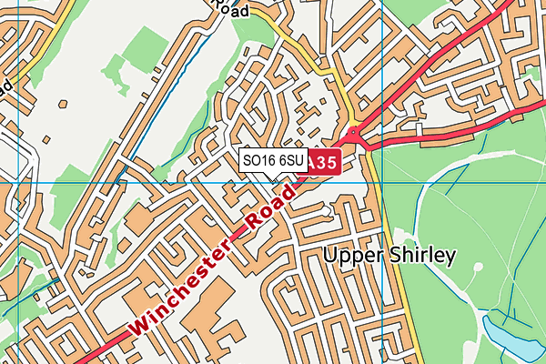 SO16 6SU map - OS VectorMap District (Ordnance Survey)