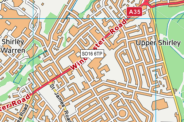 Puregym (Southampton Shirley) map (SO16 6TP) - OS VectorMap District (Ordnance Survey)