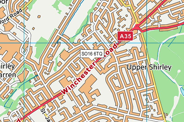 SO16 6TQ map - OS VectorMap District (Ordnance Survey)