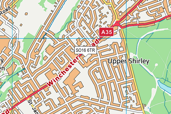 SO16 6TR map - OS VectorMap District (Ordnance Survey)